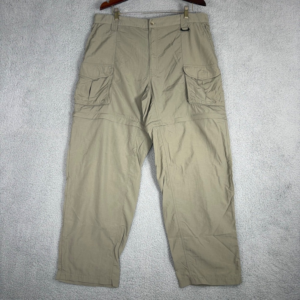 Columbia Convertible Cargo Pants Mens XL Khaki Ripstop Zip Off Hiking